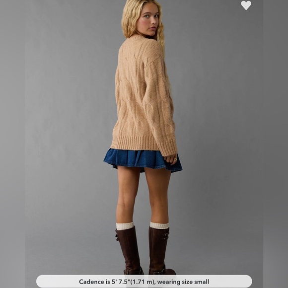 AE American eagle Whoa So Soft Cable Knit Sweater size S - Picture 2 of 6